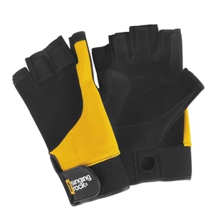 ROCK Falconer 3 by 4 Gloves; Black & Yellow - Medium 497759
